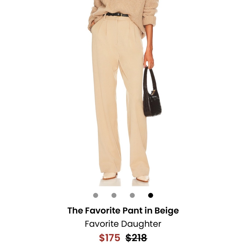 Favorite Daughter “The Favorite Pant” Revolve Elegant Beige High-Waisted Pants - Picture 4 of 6